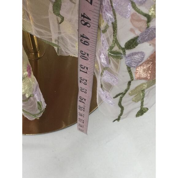 AW BRIDAL 4 S Pink Multi 3D Floral Embroidered Catharine Midi Dress NEW B103 - Picture 5 of 9